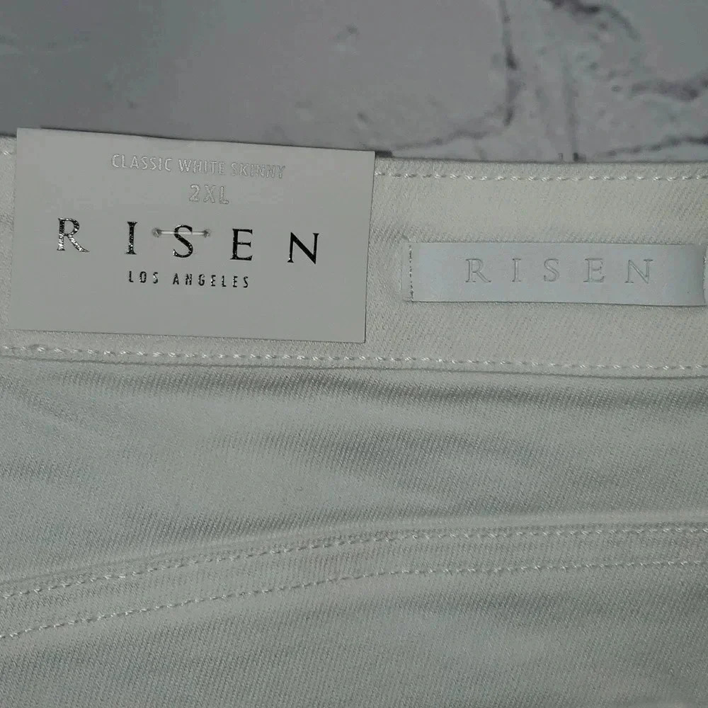 Risen Non-Distressed Classic White Skinny Jeans Size 2XL NWT - Picture 11 of 13